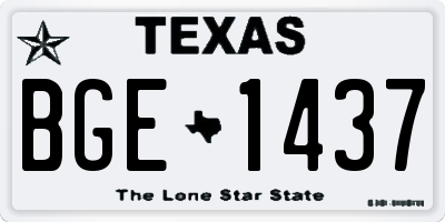 TX license plate BGE1437