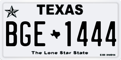 TX license plate BGE1444