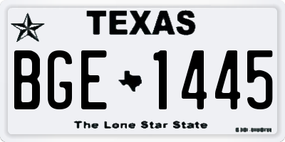 TX license plate BGE1445