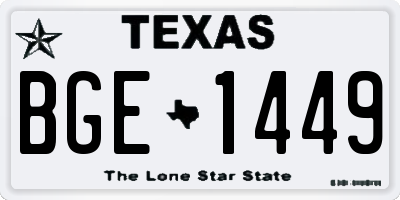 TX license plate BGE1449