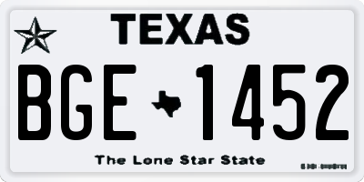 TX license plate BGE1452
