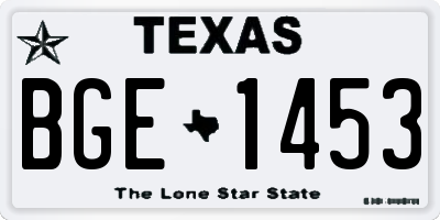 TX license plate BGE1453