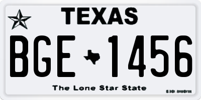 TX license plate BGE1456