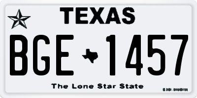 TX license plate BGE1457