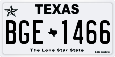 TX license plate BGE1466
