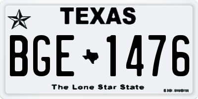 TX license plate BGE1476