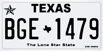 TX license plate BGE1479