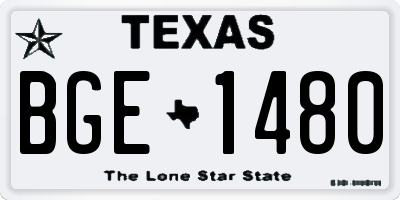 TX license plate BGE1480