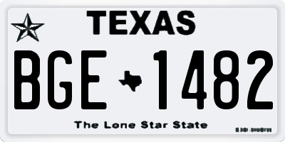 TX license plate BGE1482