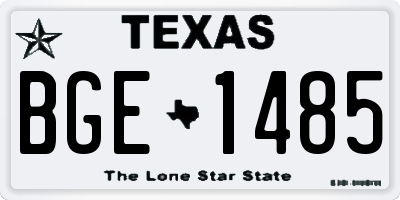 TX license plate BGE1485