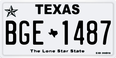 TX license plate BGE1487