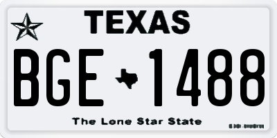 TX license plate BGE1488