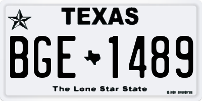 TX license plate BGE1489