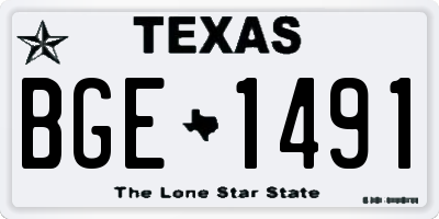 TX license plate BGE1491