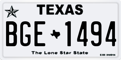 TX license plate BGE1494