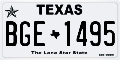TX license plate BGE1495