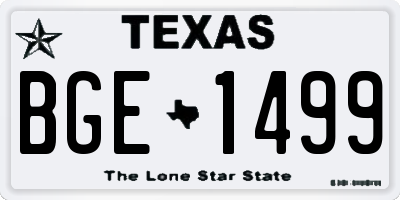 TX license plate BGE1499