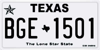 TX license plate BGE1501