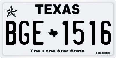 TX license plate BGE1516