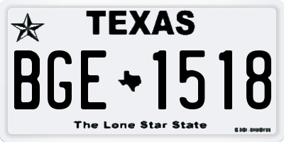 TX license plate BGE1518