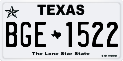 TX license plate BGE1522