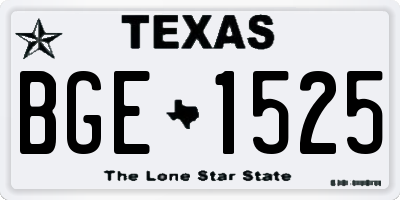 TX license plate BGE1525