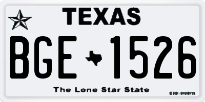 TX license plate BGE1526