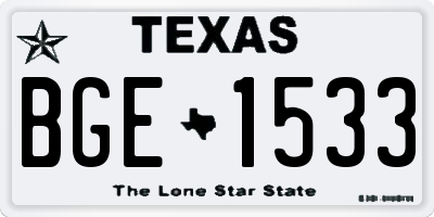 TX license plate BGE1533