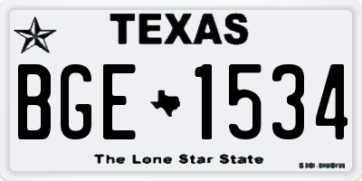 TX license plate BGE1534