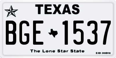 TX license plate BGE1537