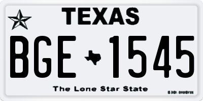 TX license plate BGE1545