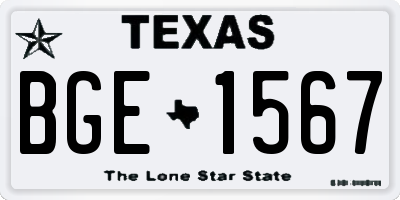 TX license plate BGE1567