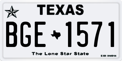TX license plate BGE1571