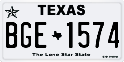 TX license plate BGE1574