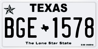 TX license plate BGE1578