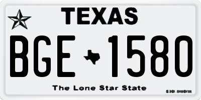TX license plate BGE1580
