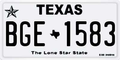 TX license plate BGE1583
