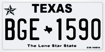 TX license plate BGE1590