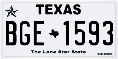 TX license plate BGE1593