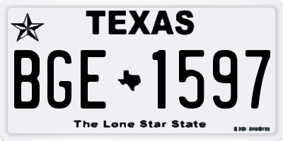 TX license plate BGE1597