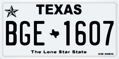 TX license plate BGE1607