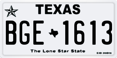 TX license plate BGE1613
