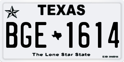 TX license plate BGE1614