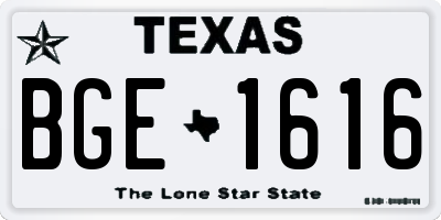 TX license plate BGE1616