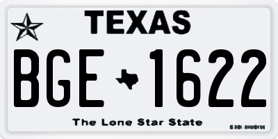 TX license plate BGE1622