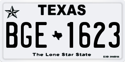 TX license plate BGE1623