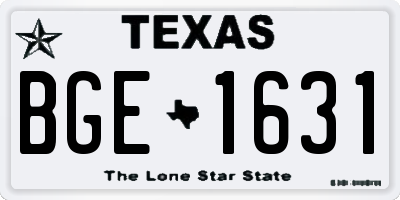 TX license plate BGE1631