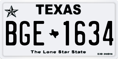 TX license plate BGE1634