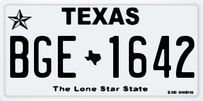 TX license plate BGE1642