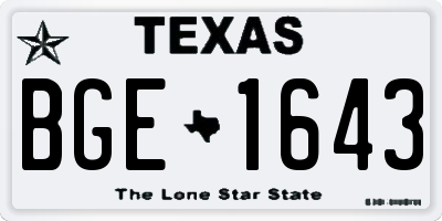 TX license plate BGE1643